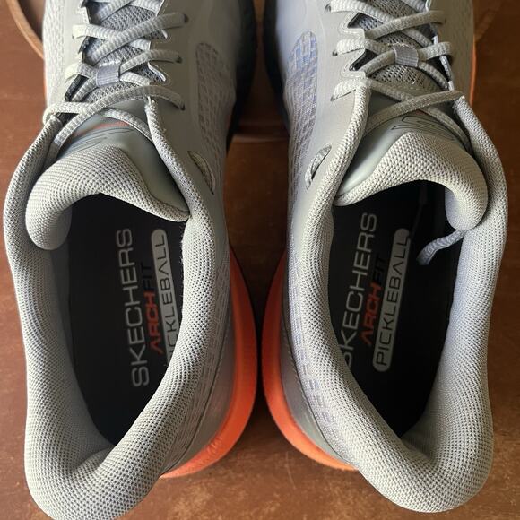Skechers Viper Court Pro Pickleball Shoes Sneakers Gray Orange Men's 13 - Picture 4 of 16